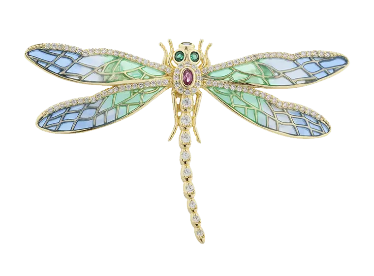 Broche papillon en argent sterling 925 &eacute;maill&eacute; C00419