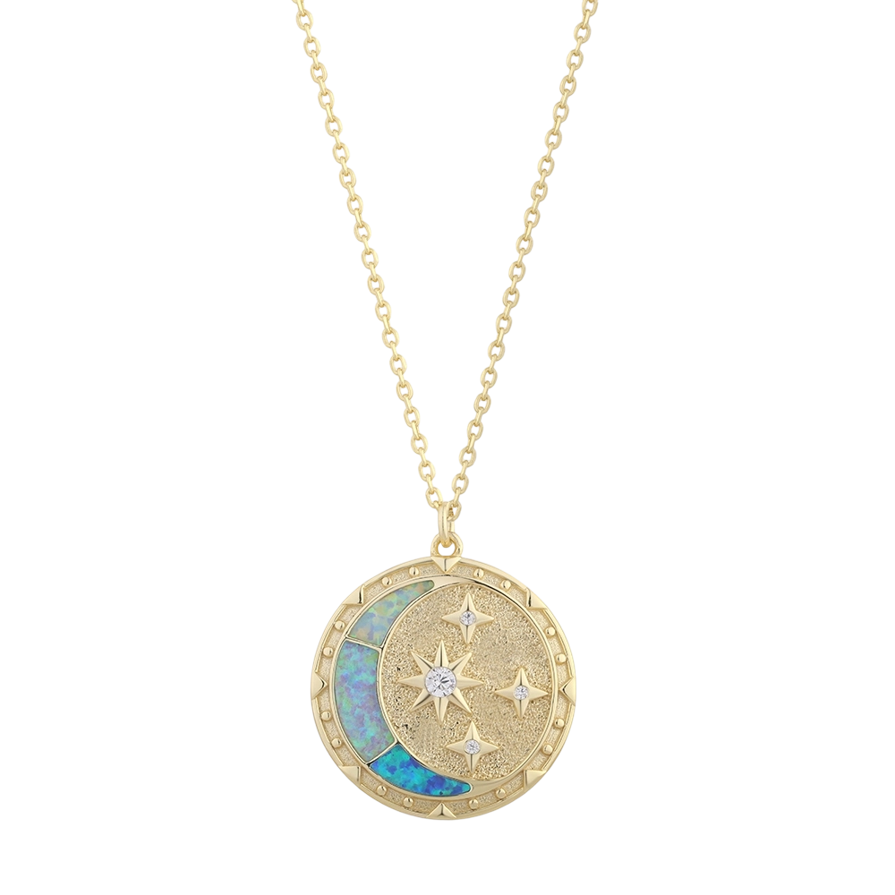 PLN03303 Collier en argent sterling 925 et opale CZ