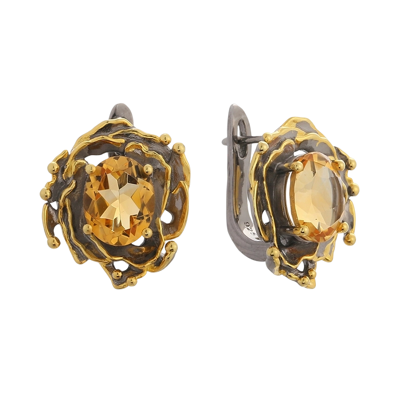 Boucles d'oreilles Critine en argent sterling 925 faites &agrave; la main (YE03635)