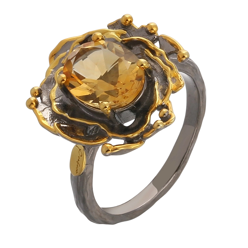 Bague Critine en argent sterling 925 faite &agrave; la main YR03635