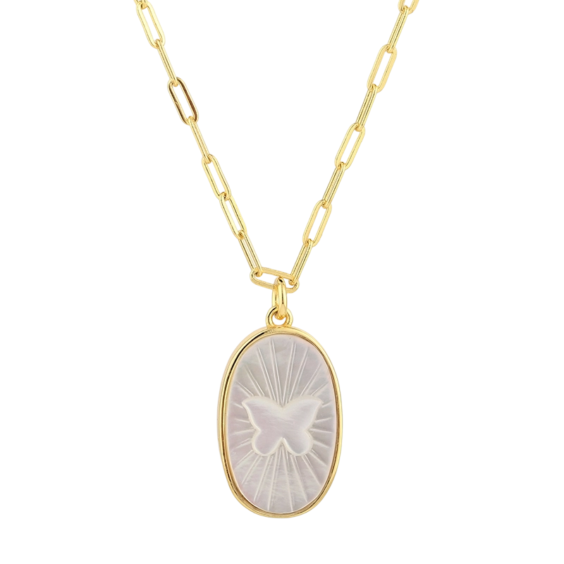 PLN03268 Collier en argent sterling 925 et nacre