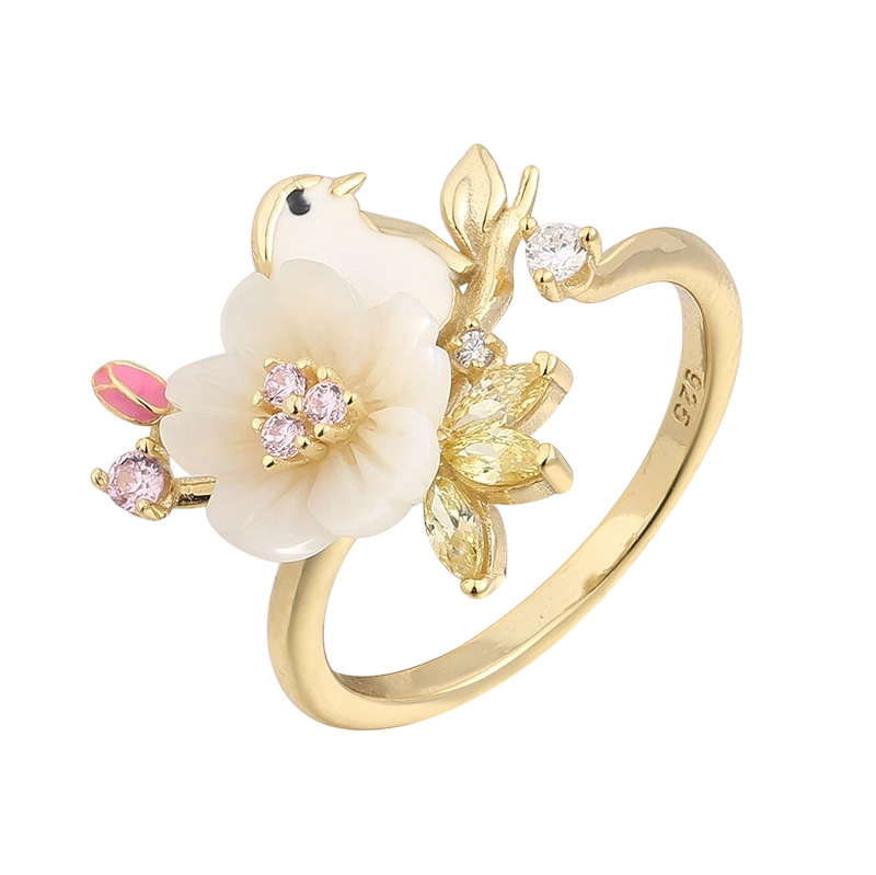 Bague en argent sterling 925 et nacre YR02679