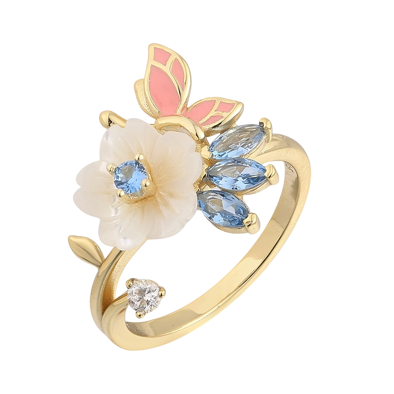 Bague en argent sterling 925 et nacre YR02682