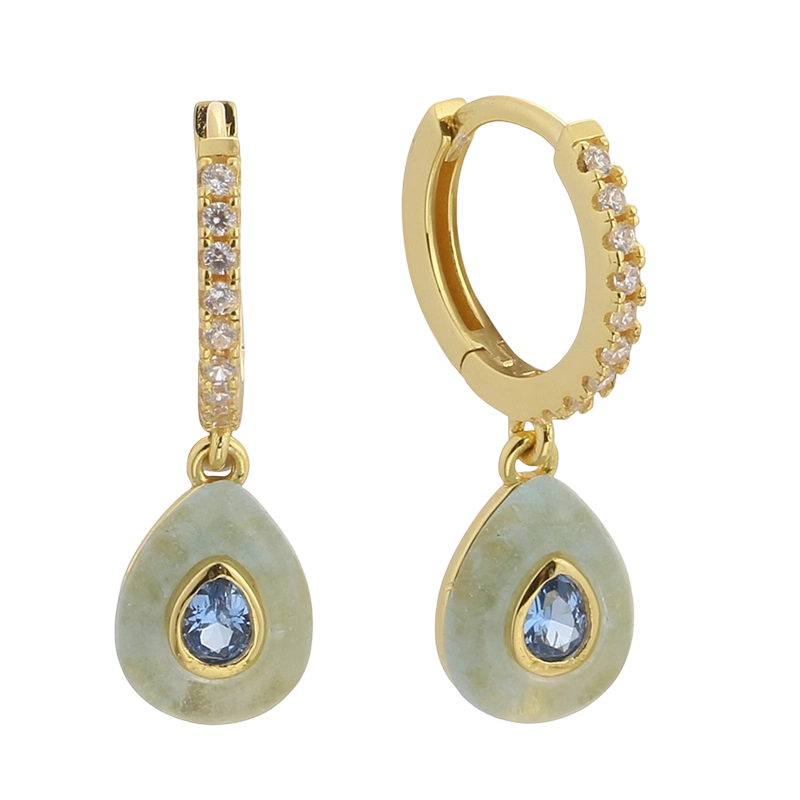 Boucles d'oreilles en argent sterling 925 et zirconiums cubiques E08641B