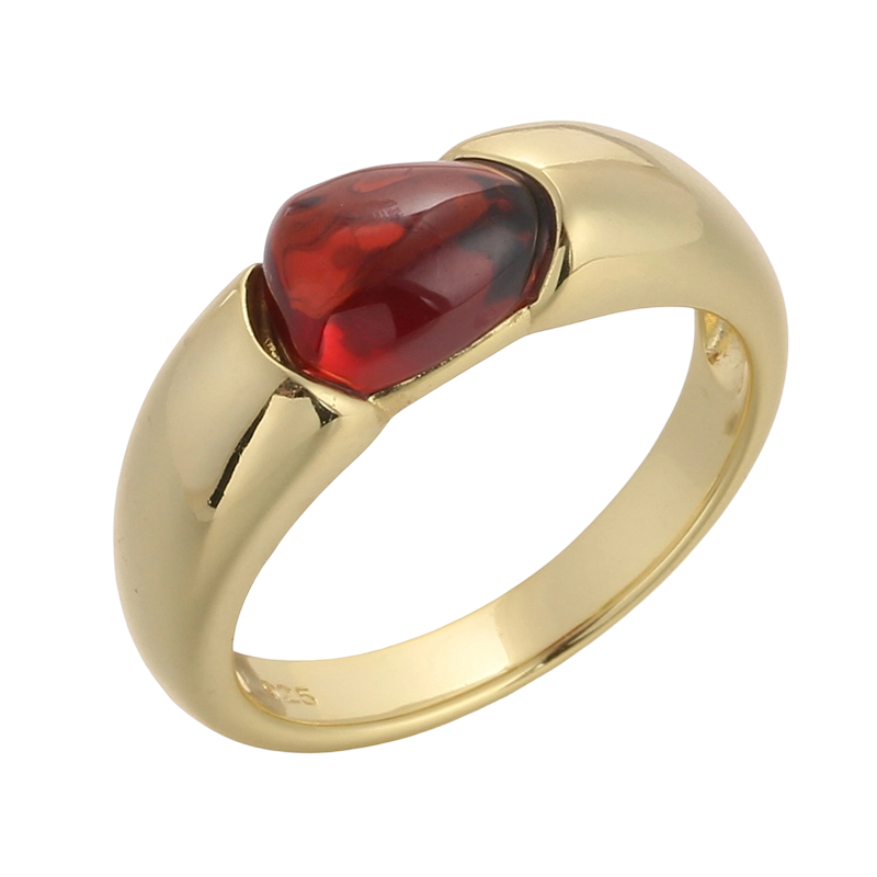 Bague en argent sterling 925 et grenat R04182A